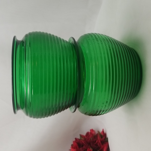 National Potteries Glass Division Emerald Green Planter Vases - Picture 7 of 13